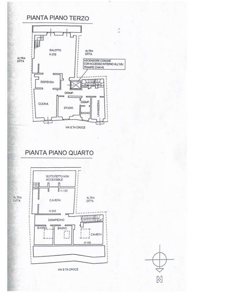 Pianta appartamento - Three-room apartment via Santa Croce, 46, Moncalieri - floor plans 1