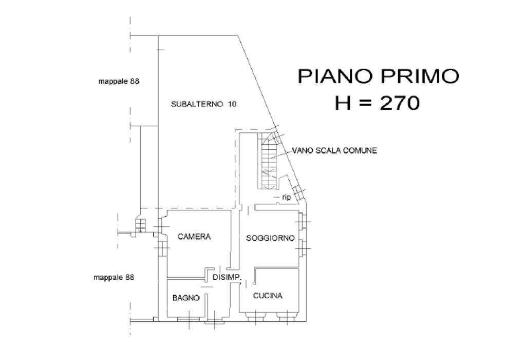 Three-room apartment Frazione Aimone, Lessona - floor plans 1