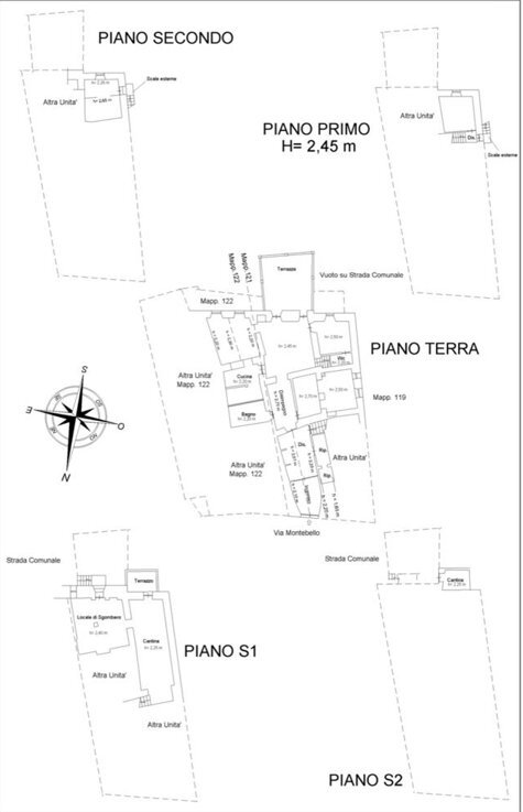 PLANIMETRIA - Townhouse Piazza Vegliante Torri 2, Licciana Nardi - floor plans 1