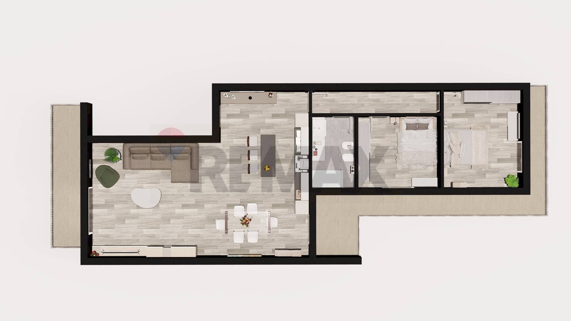 Pianta 2D - Trilocale Via Luigi Orlando
126, Giarre - foto 2