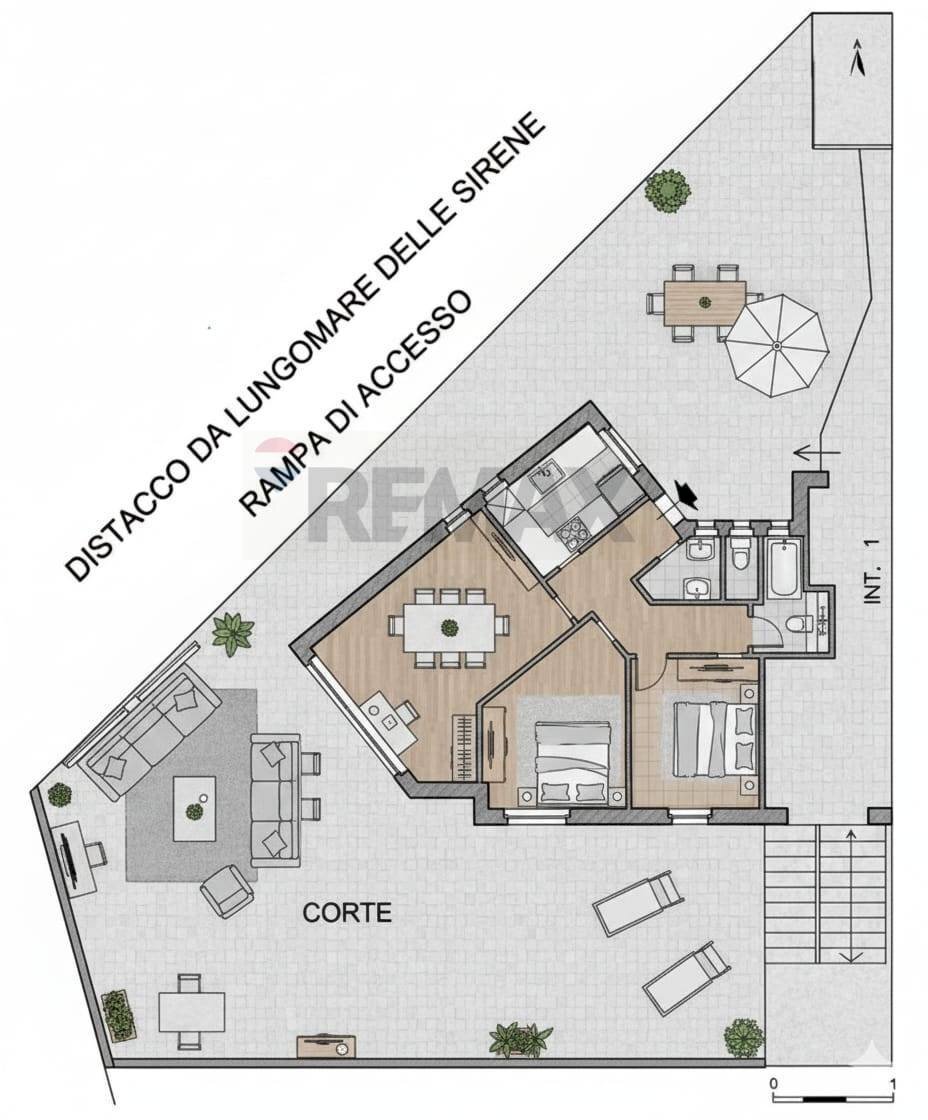 Pianta 2D - Trilocale Lungomare delle Sirene
 
12, Anzio - planimetria 1