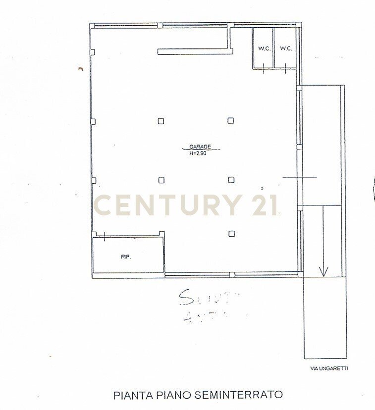 planimetria Garage.jpg - Laboratorio Via Ungaretti  16-H, G, Giarre - planimetria 1