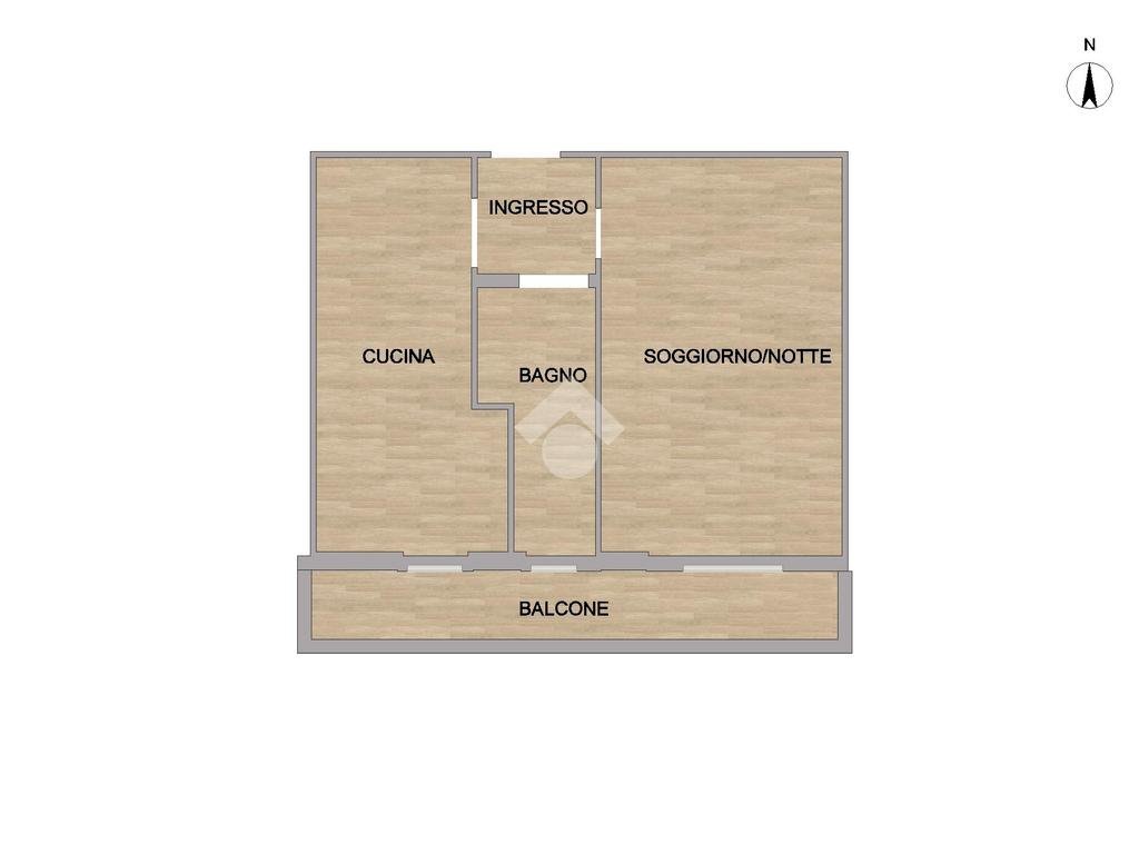 Monolocale Via Privata Carlo Innocenzo Frugoni, Milano (zona Niguarda) - planimetria 1