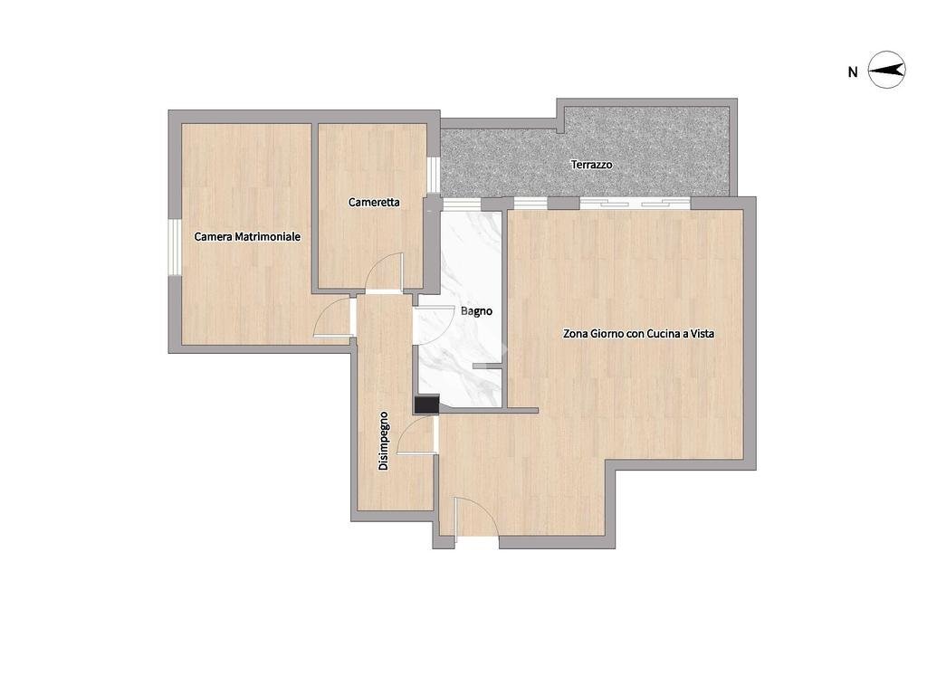 Trilocale Via Fratelli Vigorelli, frazione Milano Due, Segrate - planimetria 1