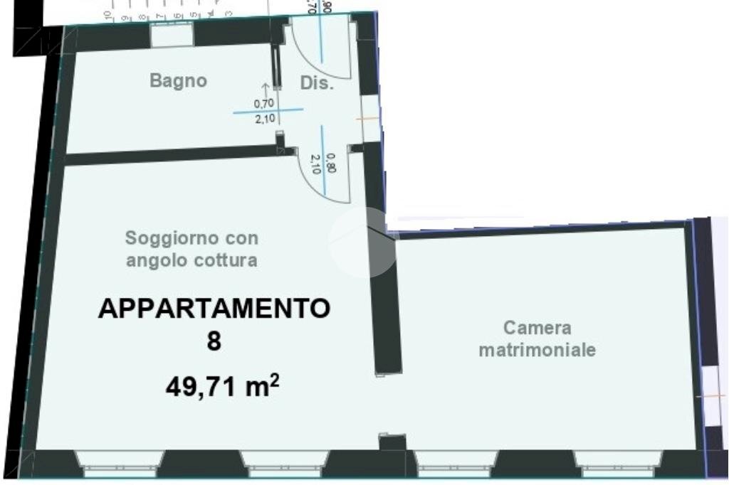 Two-room apartment Via Achille Grandi, Cormano - floor plans 1