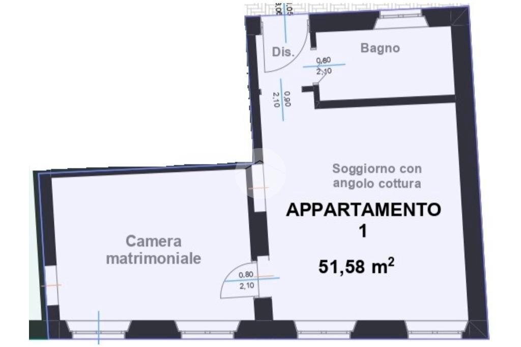 Two-room apartment Via Achille Grandi, Cormano - floor plans 1