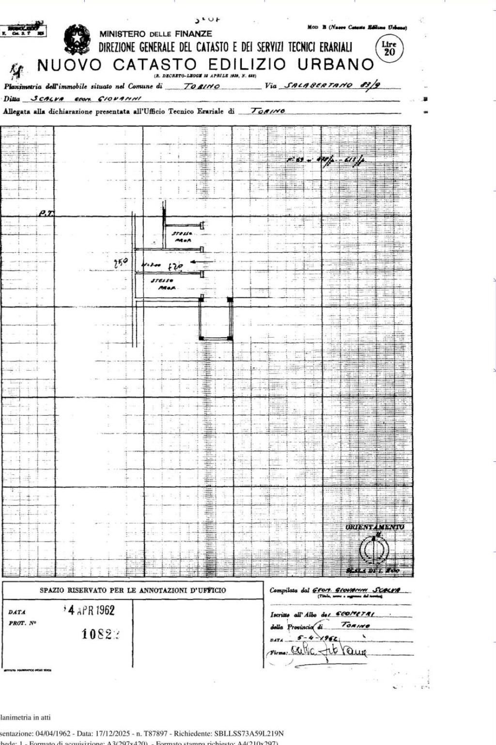 Box via Salbertrand, 83/9, Torino (zona Parella) - planimetria 1