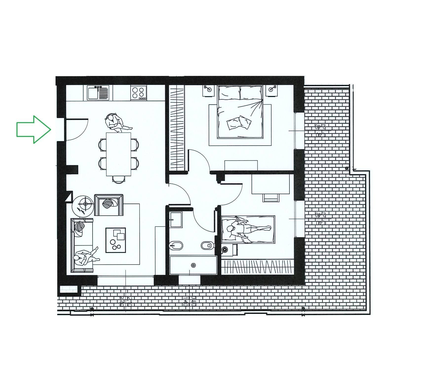 Attico via Enrico Mattei, 13/1, Bologna (zona San Vitale) - planimetria 1