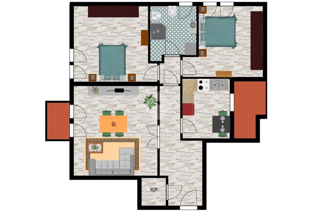 Trilocale Via Brunete, Carpi - planimetria 1