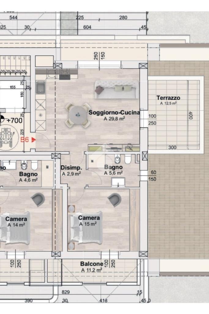 Two-room apartment Via Remo Stefano Lasagni, Sassuolo - floor plans 1