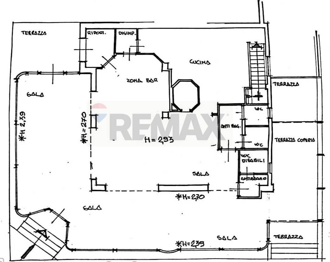 PLANIMETRIA PIANO TERRA - Locale Commerciale Montecatini-Terme - planimetria 1