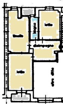 Trilocale via Genova, 218, Torino (zona Nizza Millefonti) - planimetria 1