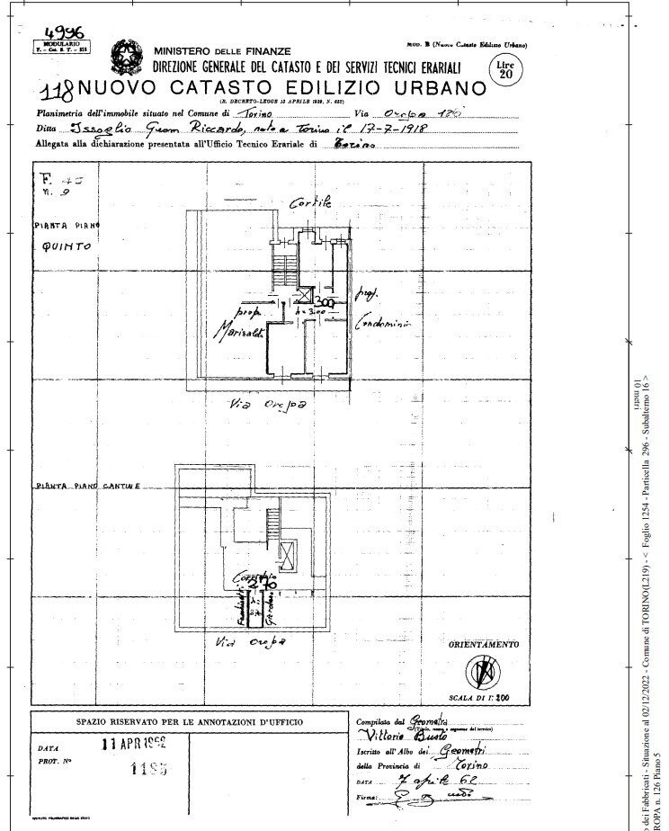 Trilocale via Oropa, 126, Torino (zona Vanchiglietta) - planimetria 1