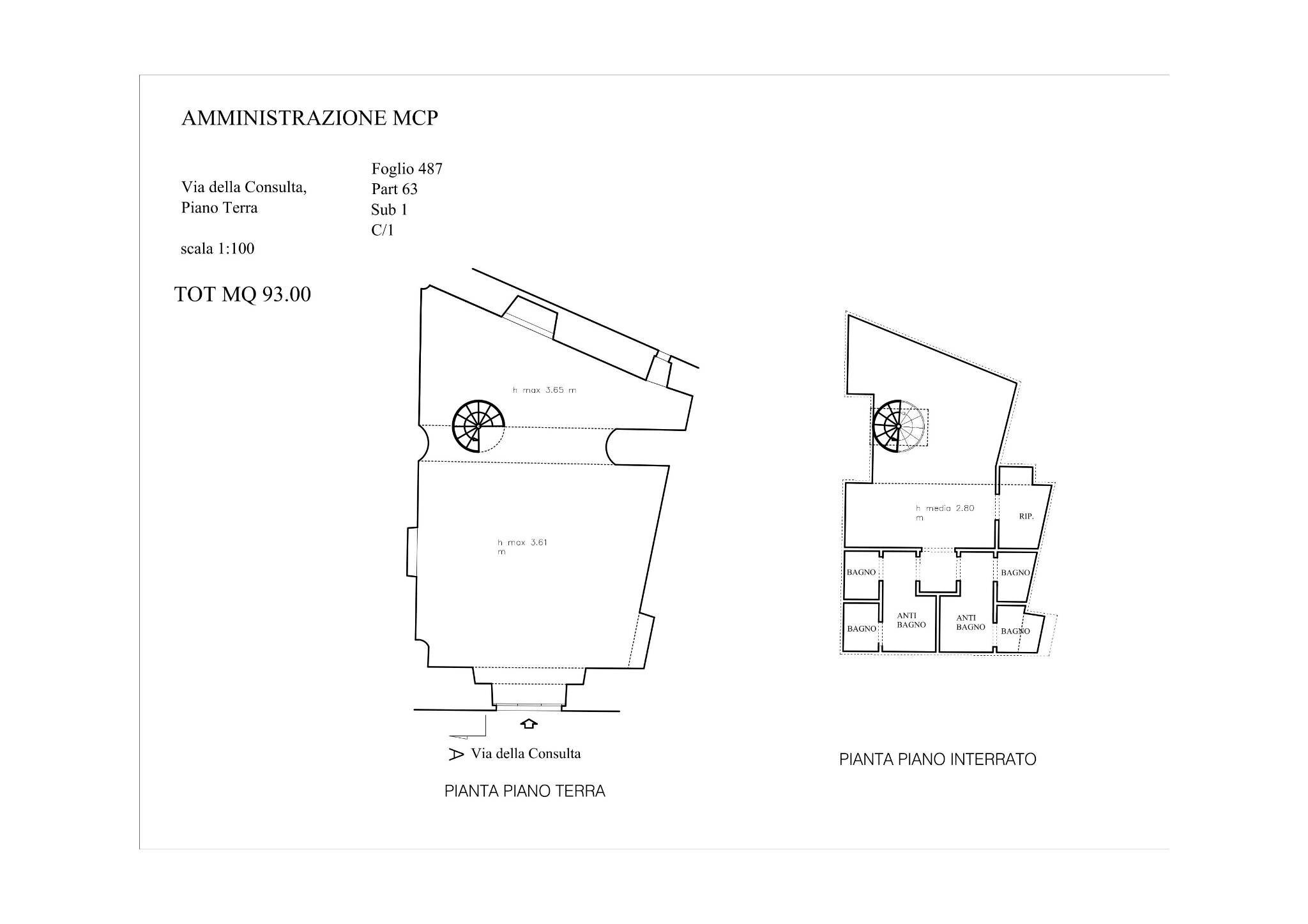 Office via della Consulta, Roma (neighborhood Centro Storico) - floor plans 1