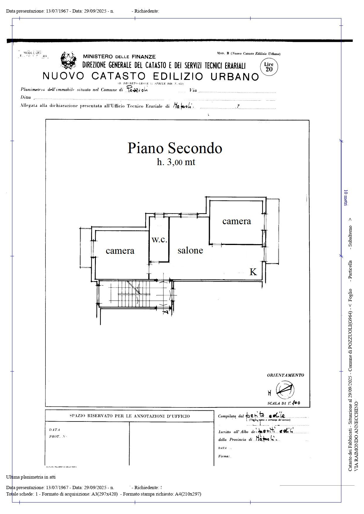 Three-room apartment via Raimondo Annecchino, 100, hamlet Arco Felice, Pozzuoli - floor plans 1