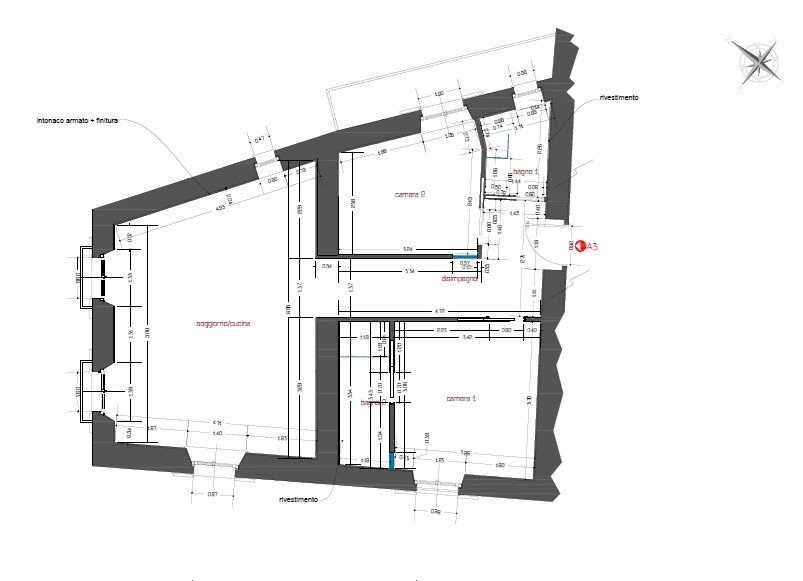 Trilocale via San Pio V, Mondovì - planimetria 1