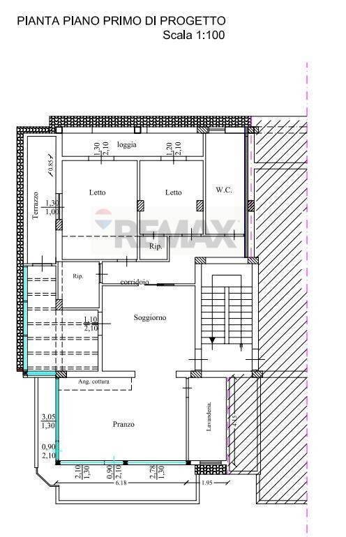 Pianta 2D - Three-room apartment via nazionale messina
 
42, Capo d'Orlando - floor plans 1