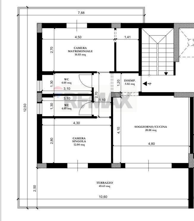 Pianta 2D - Trilocale Contrada San Martino
 
snc, Capo d'Orlando - planimetria 1