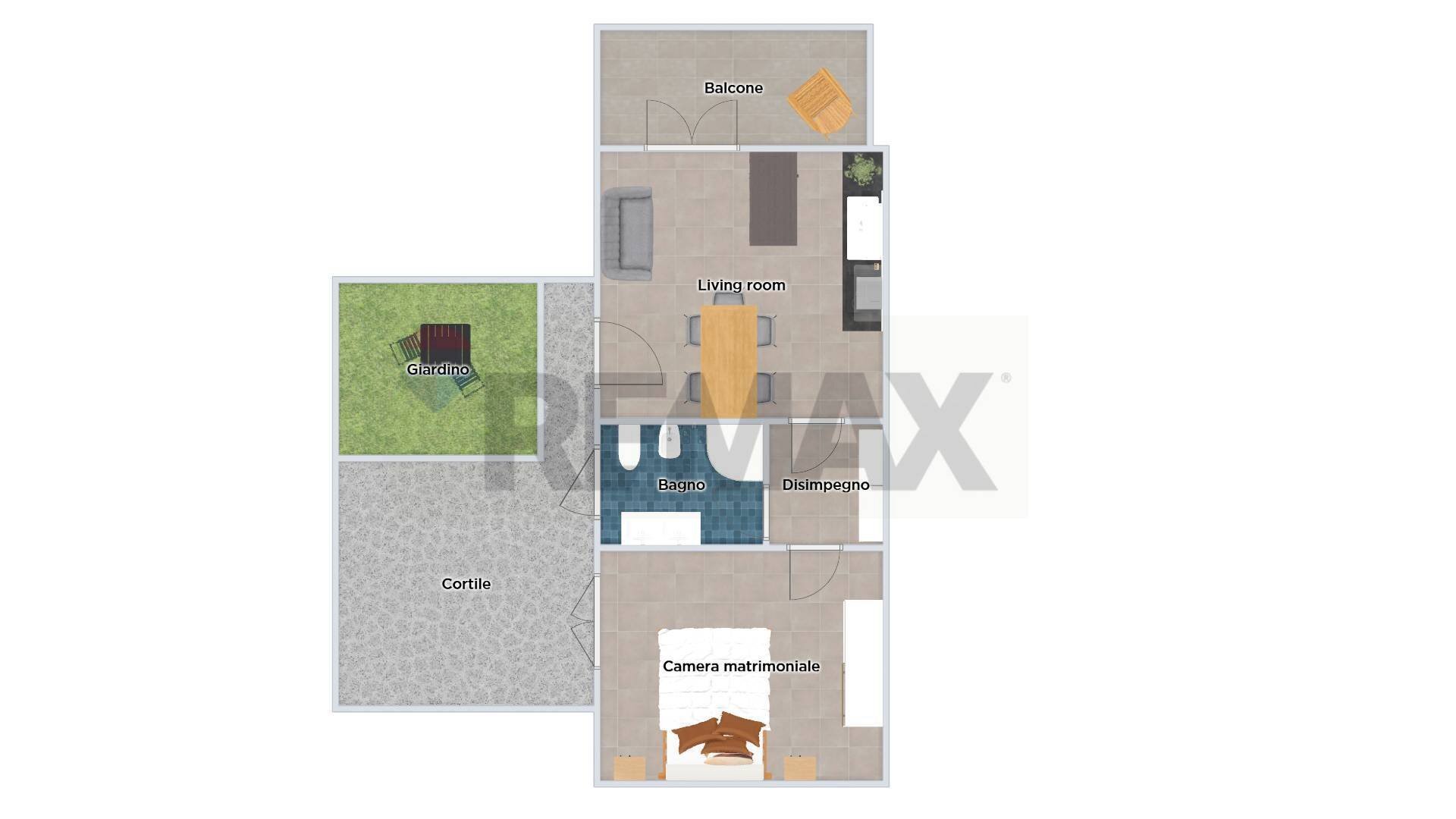 Pianta 2D - Bilocale Pian Camuno - planimetria 1