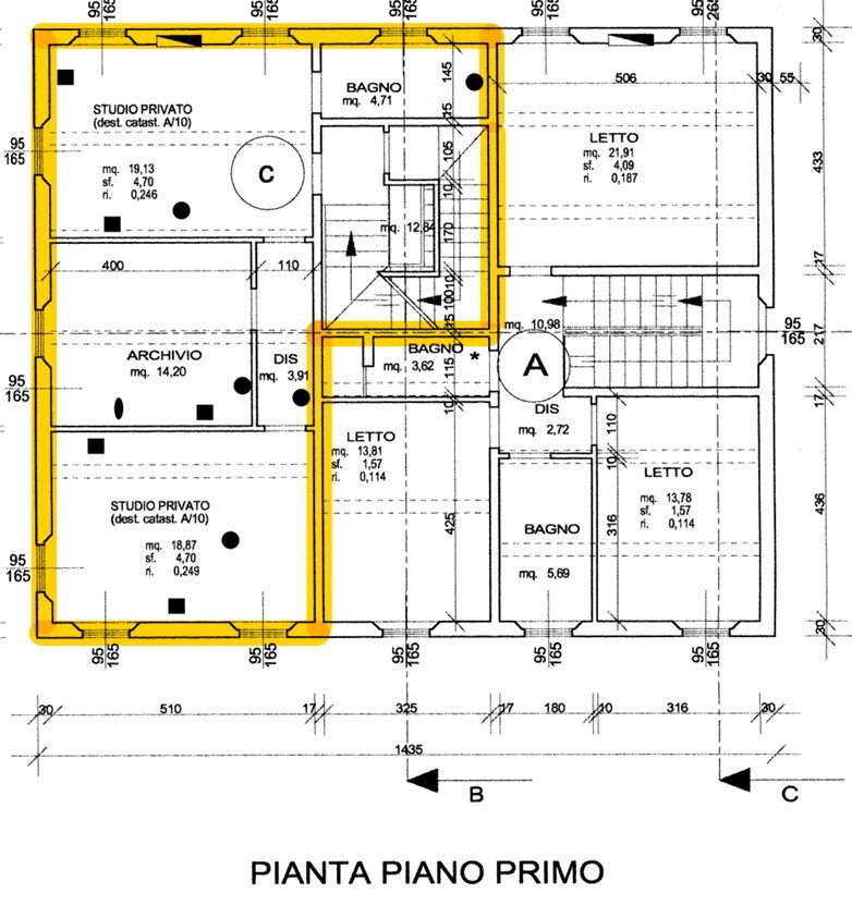 planimetrie (2).png - Portion of a house Via Provinciale Ovest 141, Modena - floor plans 1