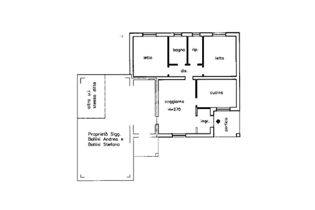 Three-room apartment Via Quattrocase, Poggio Rusco - floor plans 1