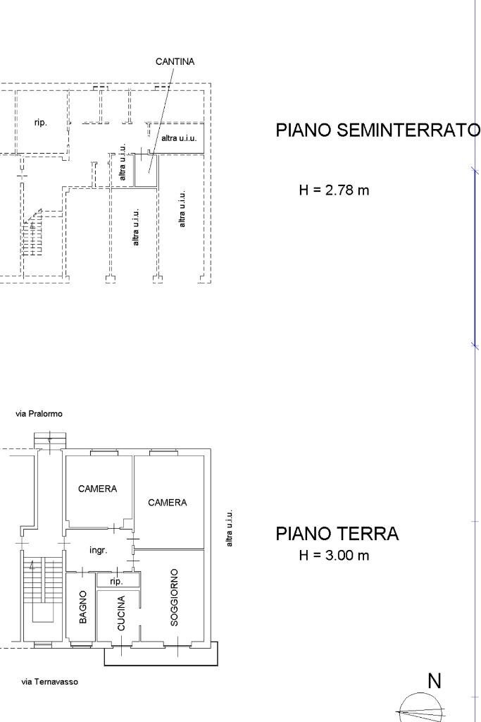 Three-room apartment Via Pralormo, Poirino - floor plans 1