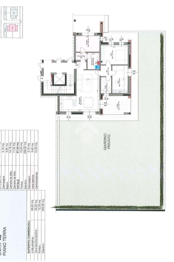 Three-room apartment via Praga, Collecchio - floor plans 1