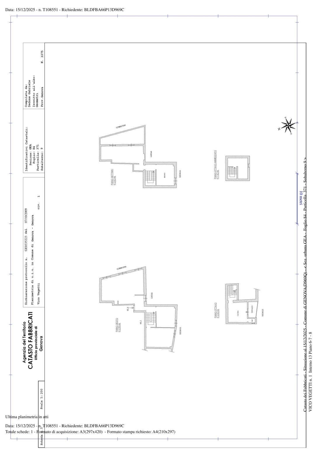 Appartamento vico Vegetti, 1, Genova (zona Centro Storico) - planimetria 1