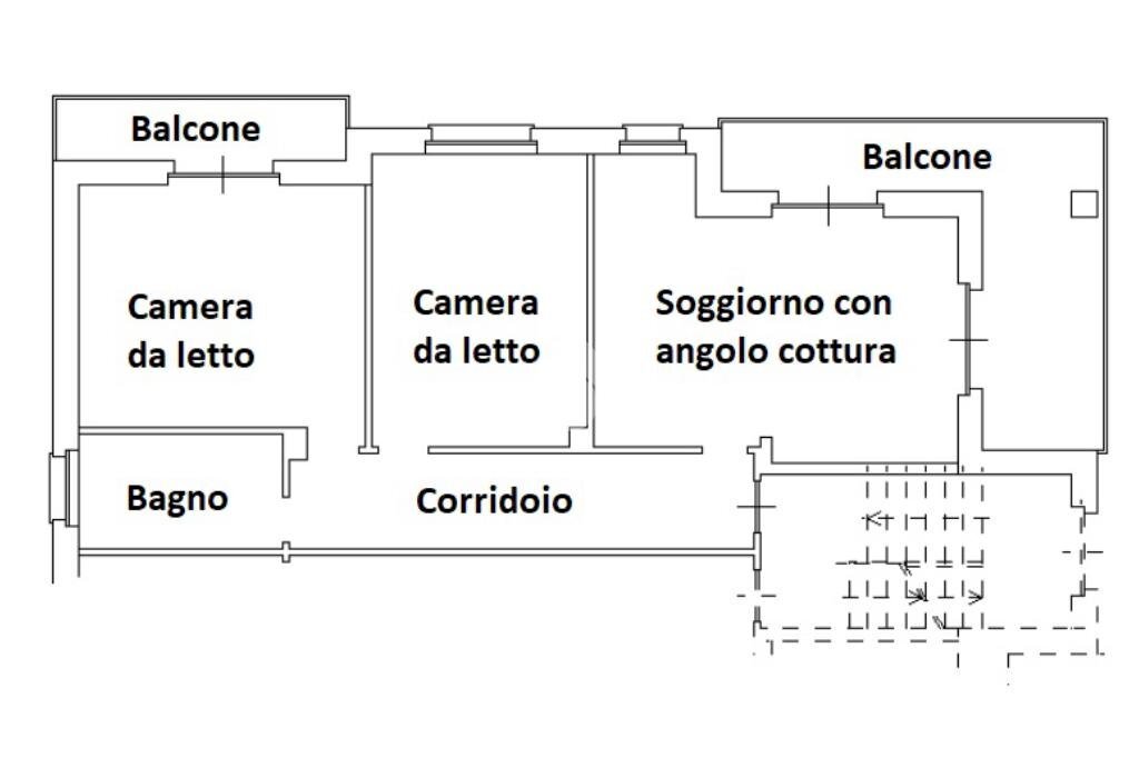 Four-room apartment Via San Defendente, Gambasca - floor plans 1
