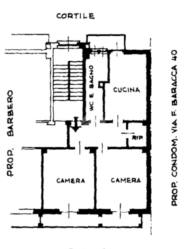 Three-room apartment Via baracca, Torino (neighborhood Borgo Vittoria) - floor plans 1