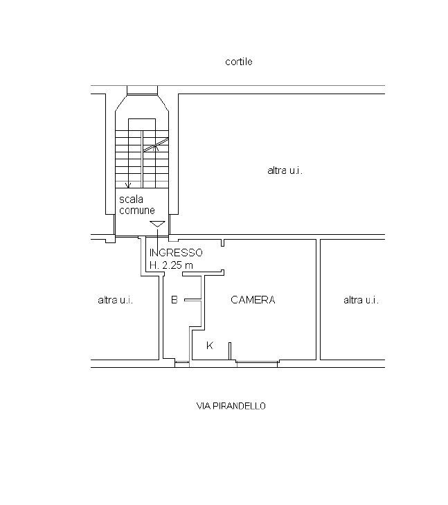 Monolocale via LUIGI PIRANDELLO, 84/E, Sesto San Giovanni - planimetria 1