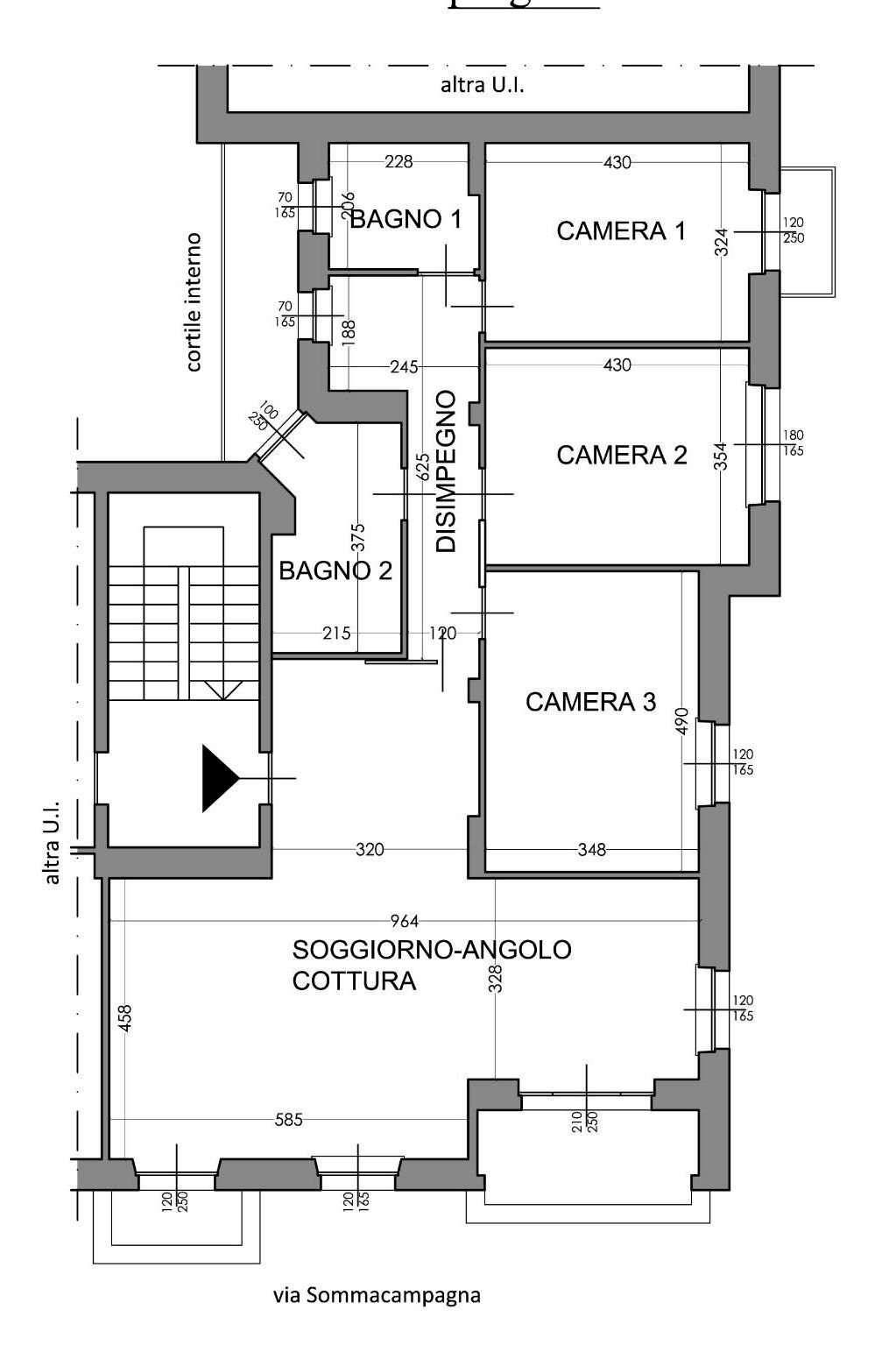 Quadrilocale via Sommacampagna, 11, Torino (zona Borgo Po) - planimetria 1