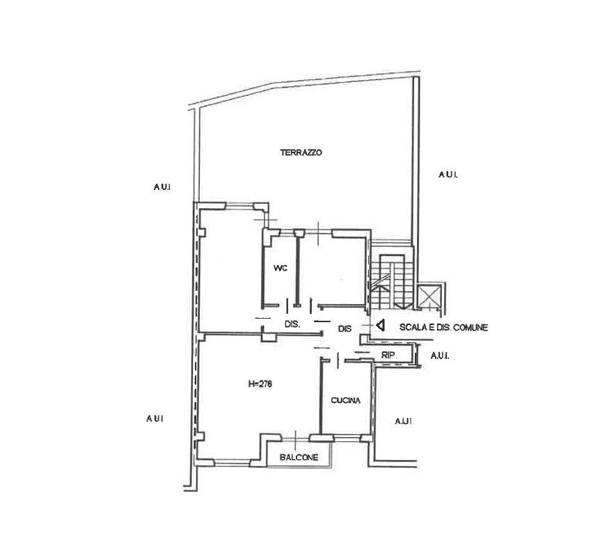 Three-room apartment via Francesco Crispi, 66, Varese - floor plans 1