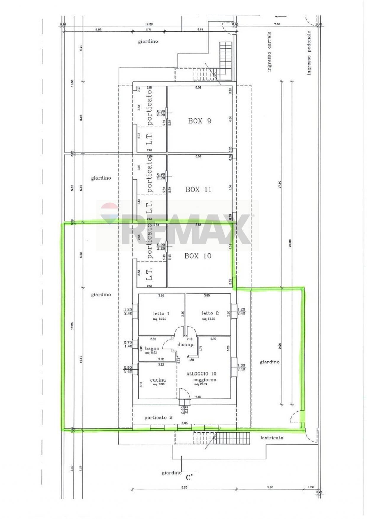 Pianta 2D - Trilocale Via Nicola Barrè, Ponte San Pietro - planimetria 1