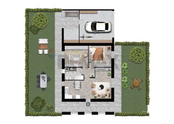 Pianta 2D - Trilocale Via Nicola Barrè, Ponte San Pietro - foto 1