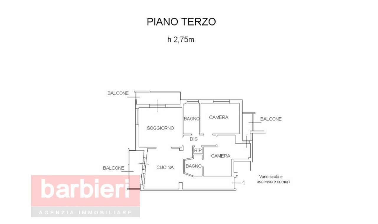 Foto 28 - Trilocale Viale Paisiello
 
23, Cervia - planimetria 1