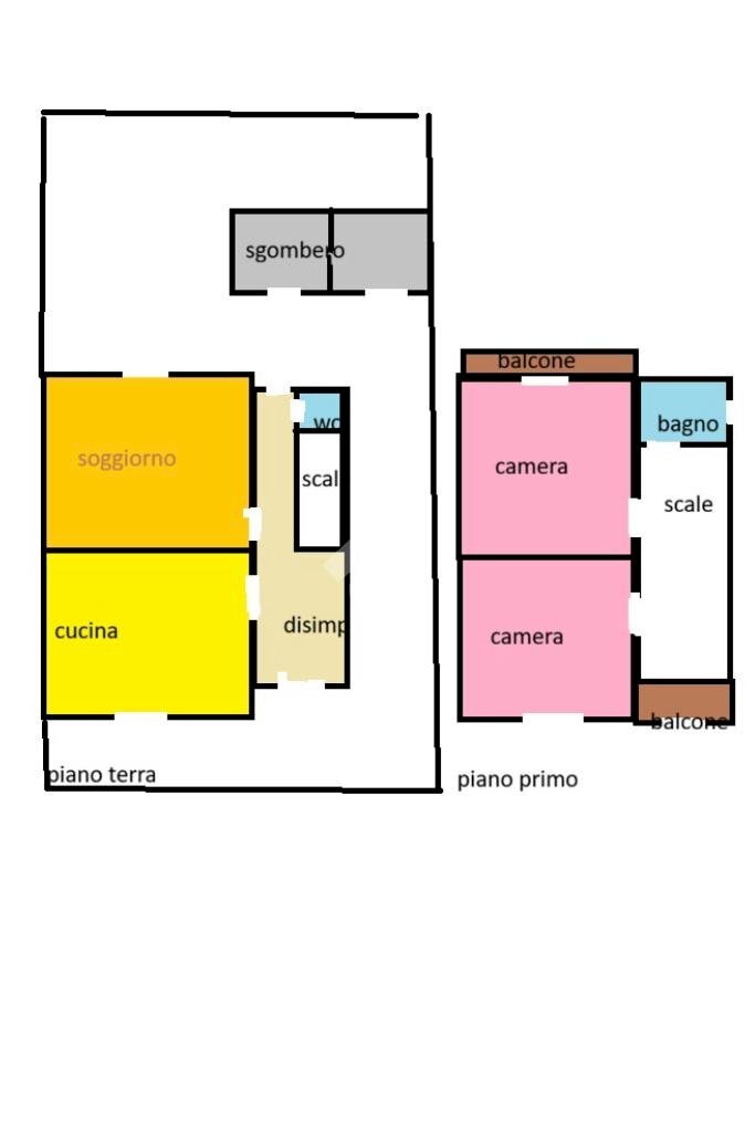 Portion of a house Via Pinarella, Cesena - floor plans 1