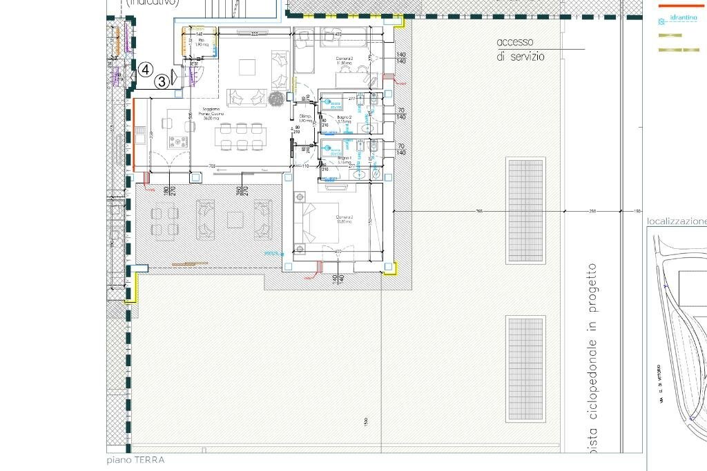 Three-room apartment Via Prampolini, Novate Milanese - floor plans 1