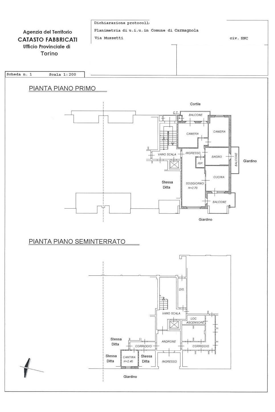 Four-room apartment via Monsignor Oscar Romero, 5, Carmagnola - floor plans 1