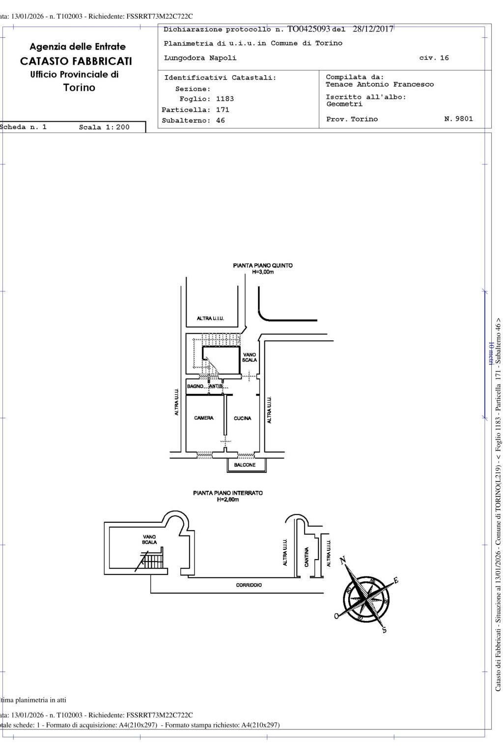 Bilocale Lungo Dora Napoli, 16, Torino (zona Aurora) - planimetria 1