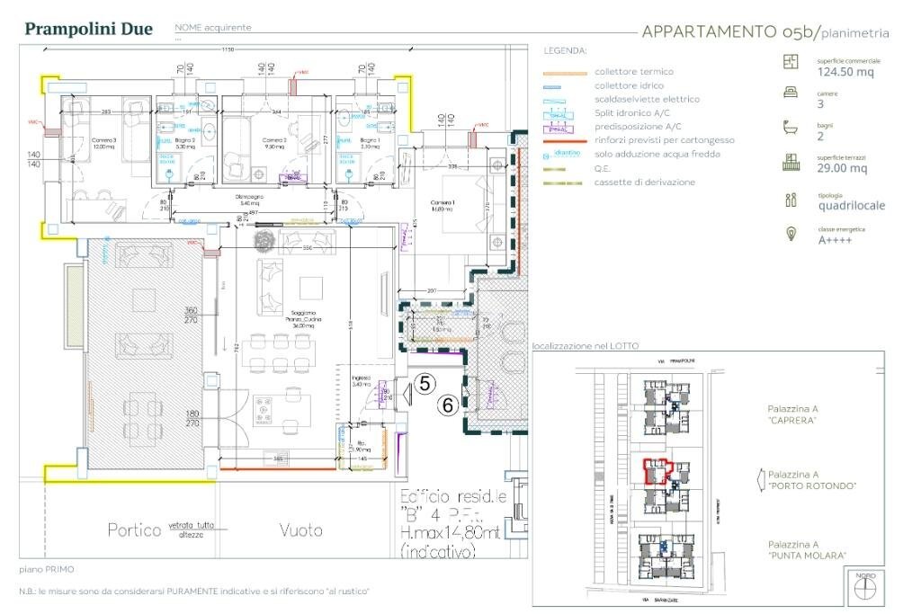 Quadrilocale Nuova Costruzione Via Prampolini, Novate Milanese - planimetria 1