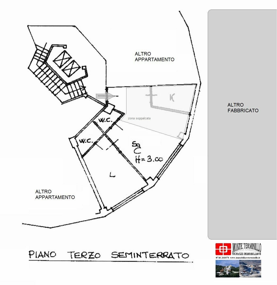 Trilocale via dei Villini, Rieti - planimetria 1