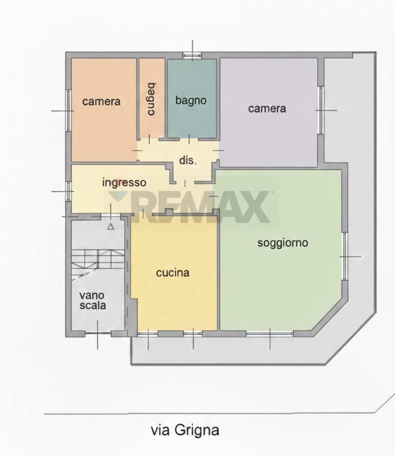 Pianta 2D - Trilocale via Grigna, 3, Carnate - planimetria 1