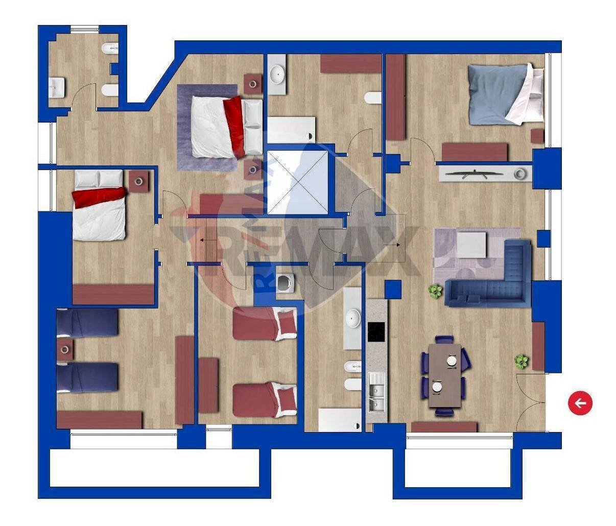 Pianta 2D - Appartamento Via Stefanardo Da Vimercate
 
19, Milano - planimetria 1