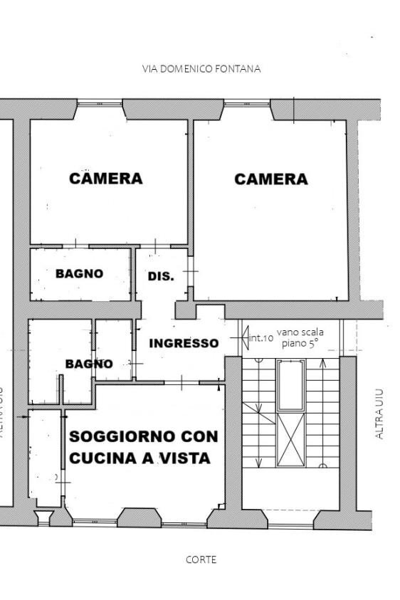 Three-room apartment via Domenico Fontana, 40, Roma - floor plans 1