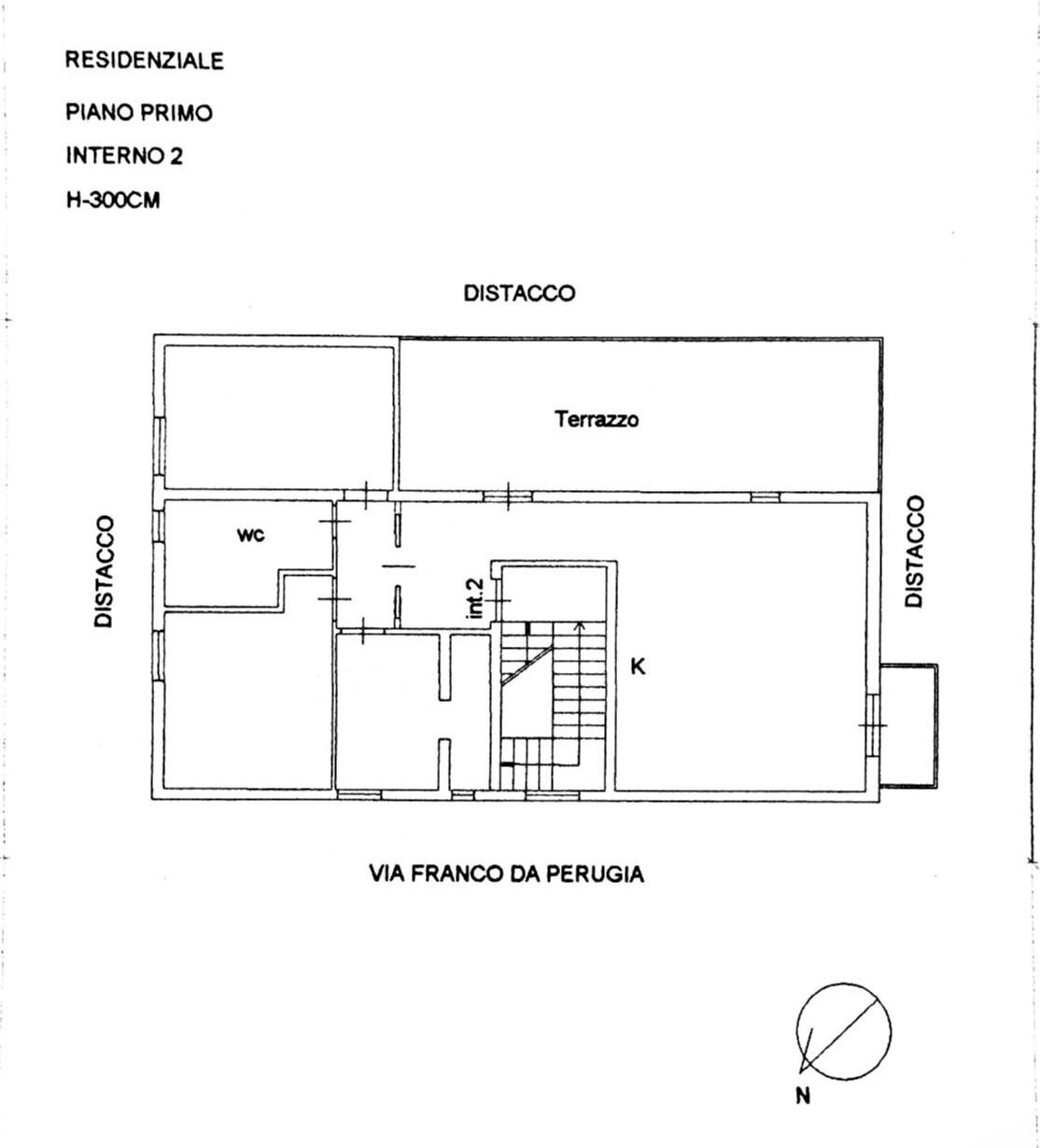Trilocale via Franco da Perugia, Roma - planimetria 1