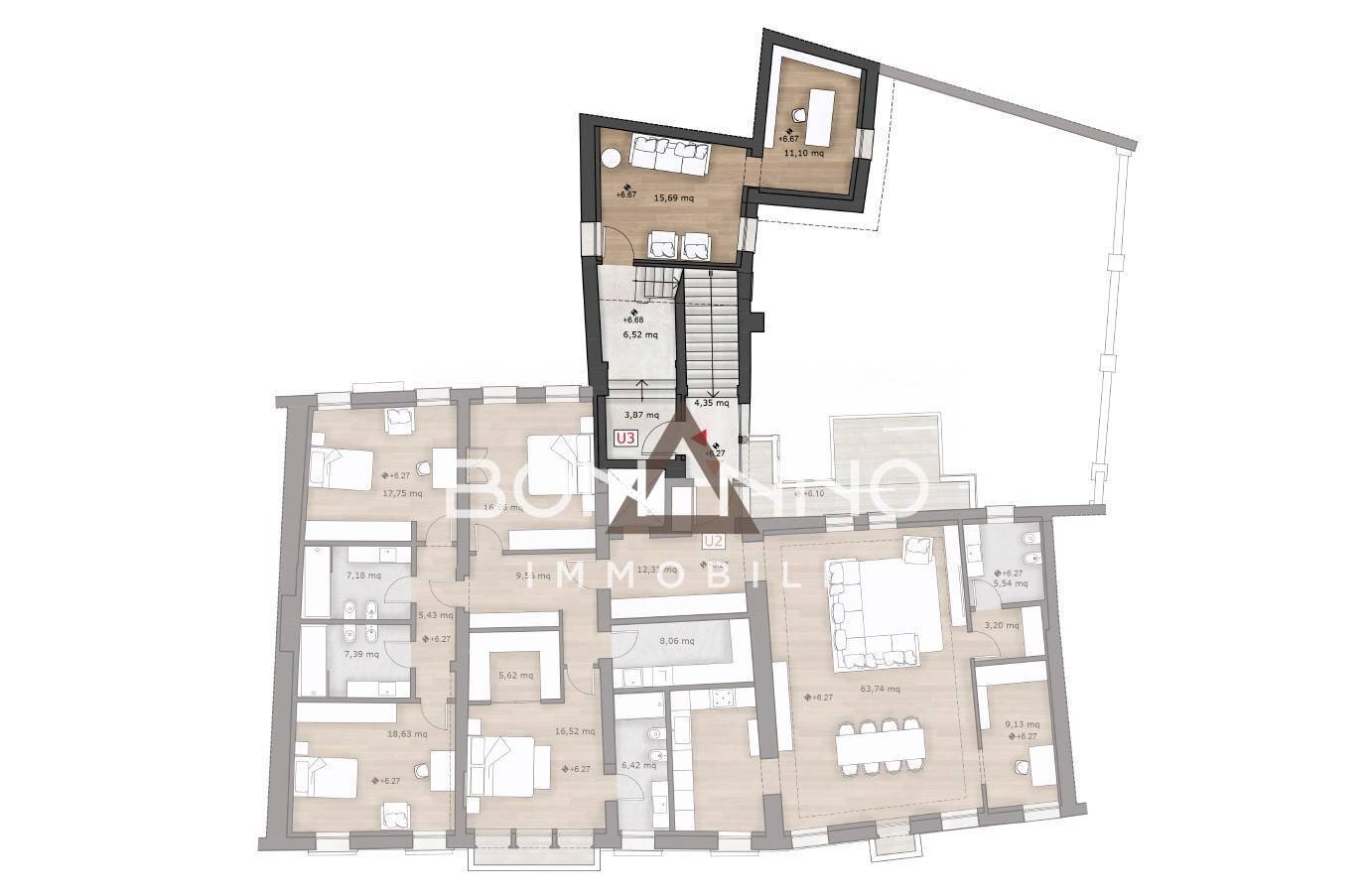 Foto 12 - Attico VIA SANTA MARGHERITA, Treviso - planimetria 1