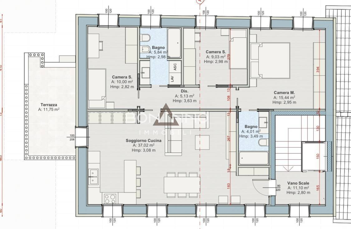 Foto 15 - Attic VIA DEI TARTARI, Asolo - floor plans 1