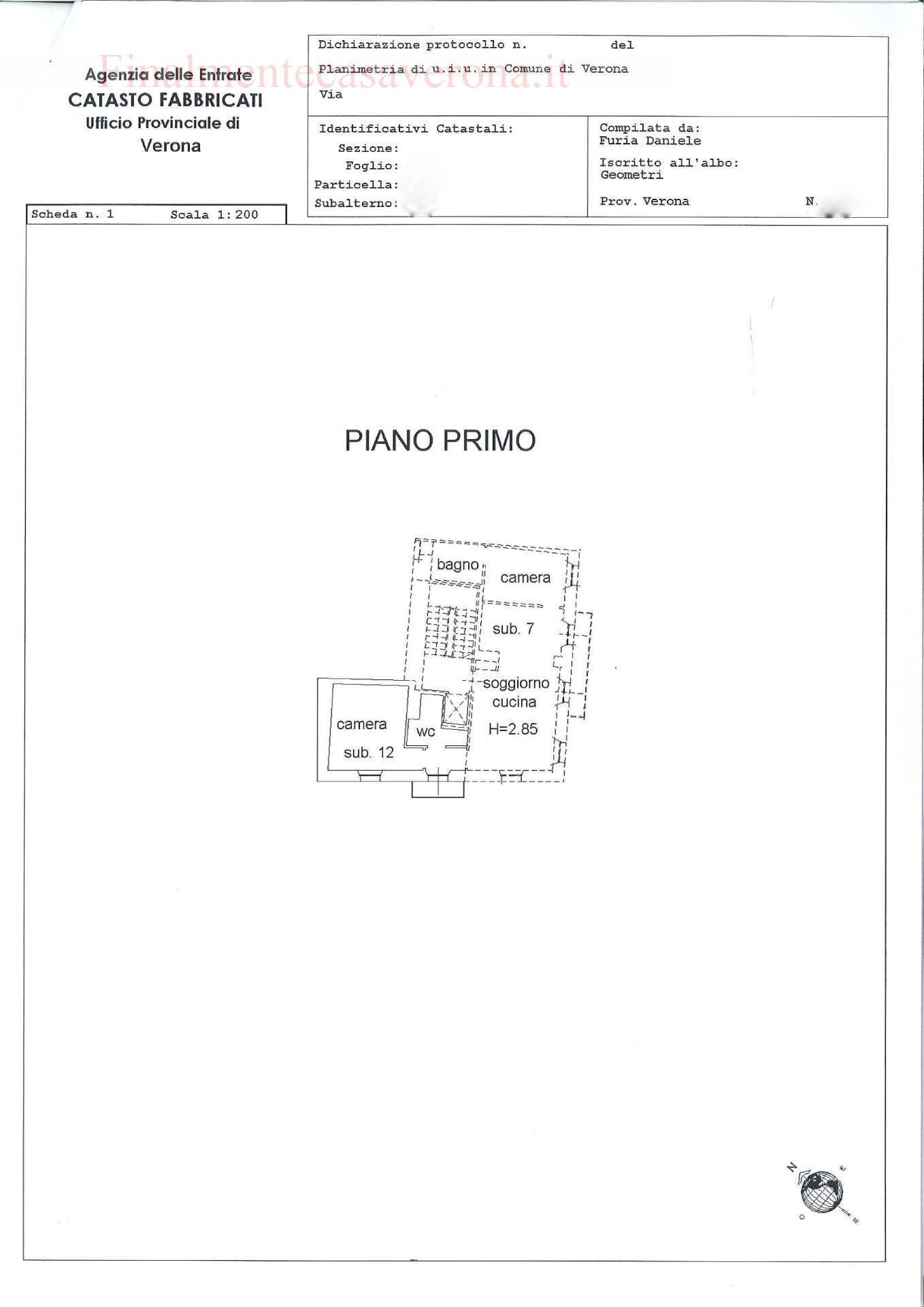 Foto 28 - Trilocale Piazza San Nicolo', Verona - planimetria 1