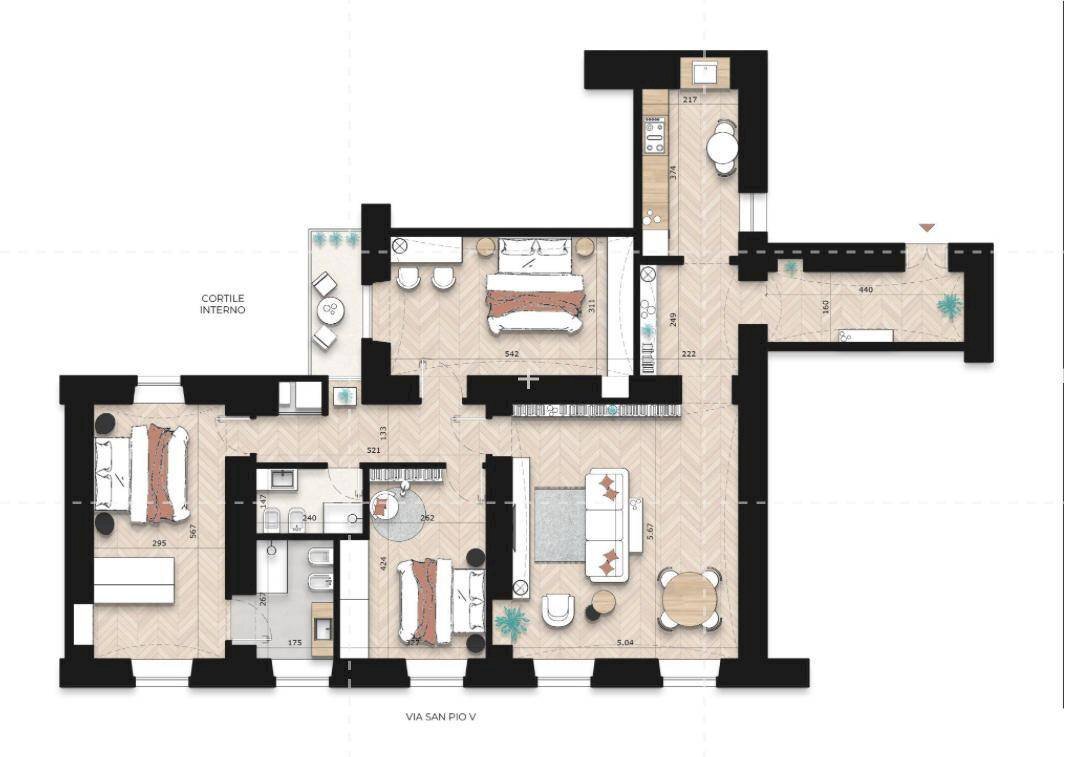 Foto 31 - Apartment Via San Pio V
 
20, Torino - floor plans 1